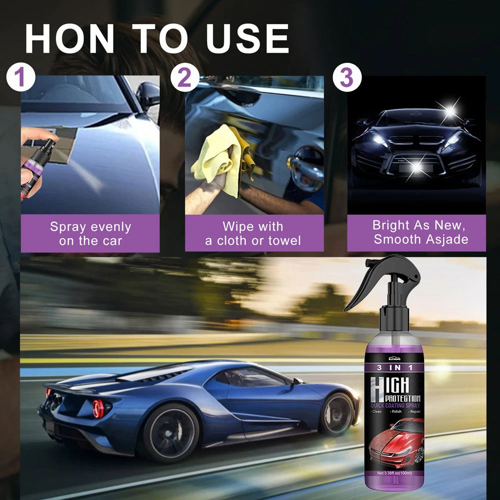 3 In 1 Car Ceramic Coating Spray 100ml Auto Nano Ceramic Coating Car Nano Spray Car Scratch Repair Body Compound Scratch Repair