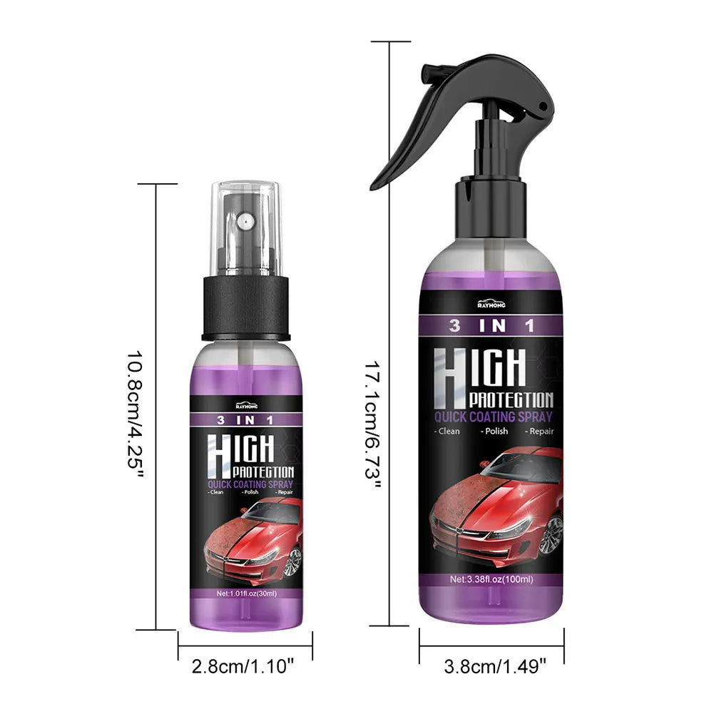 3 In 1 Car Ceramic Coating Spray 100ml Auto Nano Ceramic Coating Car Nano Spray Car Scratch Repair Body Compound Scratch Repair